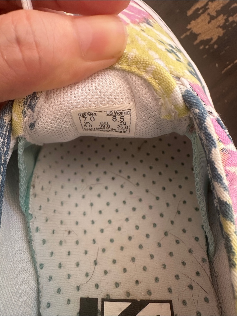 Vans Tie-Dye Canvas Sneakers in Pink, Blue & Yellow - Picture 3 of 6